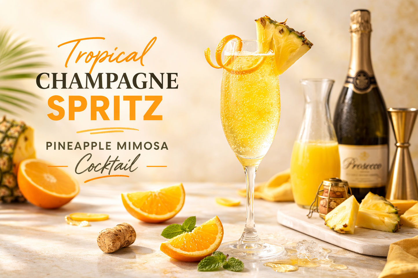 Tropical Champagne Spritz Mocktail Recipe