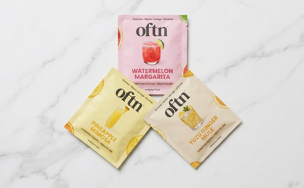 All three OFTN cocktail mix flavors side by side comparison